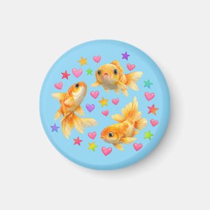 kawaii süße y2k Regenbogen-Goldfisch Magnet