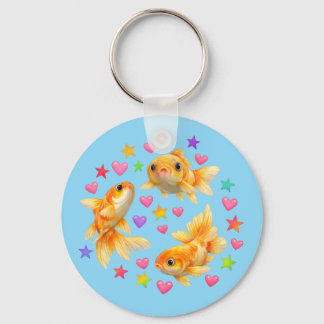 kawaii süße y2k Regenbogen-Goldfisch  Schlüsselanhänger