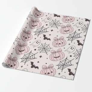 Kawaii Süßer Rosa Gruseliger Halloween-Muster Geschenkpapier