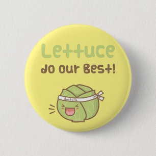 Kawaii Süßer Salat Gib Unser Bestes Nahrungsmittel Button