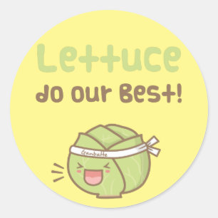 Kawaii Süßer Salat Gib Unser Bestes Nahrungsmittel Runder Aufkleber