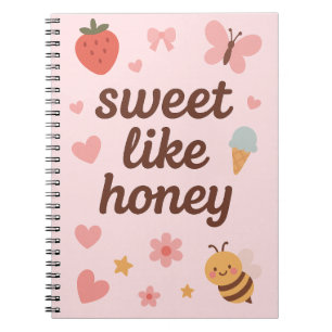 Kawaii Süßes Mädchen Rosa Biene Ästhetik – Süßes D Notizblock