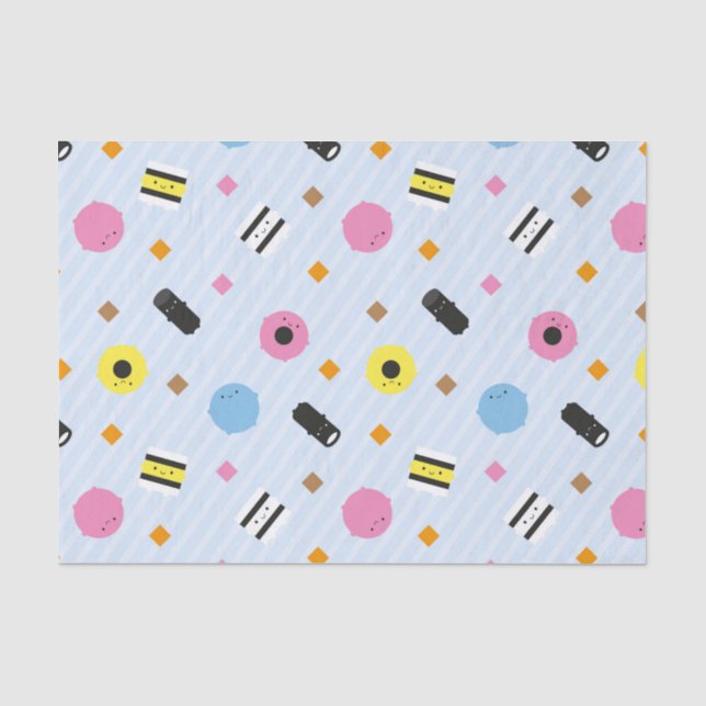 Kawaii Süßigkeits-Lakritze Allsorts Seidenpapier (Vorderseite)