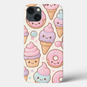 Kawaii Sweet Leckereien Muster - Lächelnde Cupcake Case-Mate iPhone Hülle