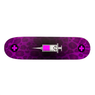 KAWAII-SYRINGE MEDIZINISCHER KREUZPINK-LEOPARDECK SKATEBOARD