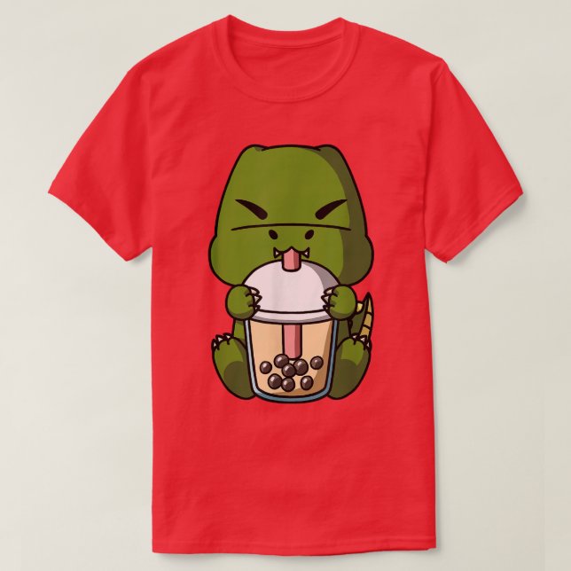 Kawaii T-Rex Dinosaur Boba Milk Tea Bubble Tee Ani (Design vorne)