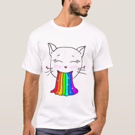 Kawaii T - Shirt. Trendy niedliche Katze mit indiv T-Shirt