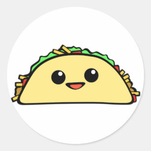 Kawaii Taco Runder Aufkleber