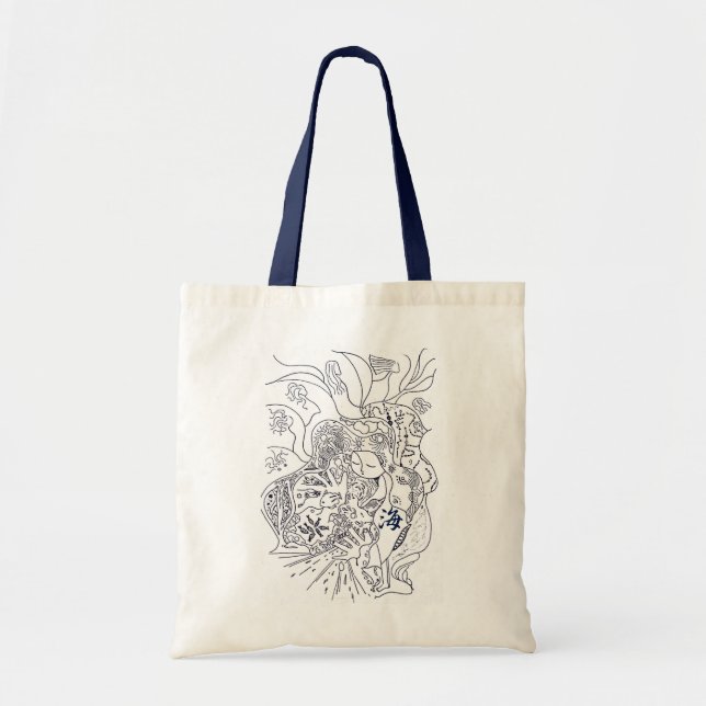 Kawaii-Tasche aus japanischem Kanji * Seefahrt * Tragetasche (Vorne)