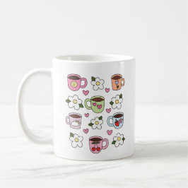 Kawaii-Tasse und Blumen  Kaffeetasse