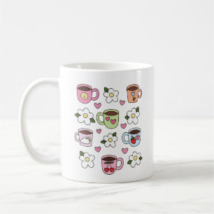 Kawaii-Tasse und Blumen Kaffeetasse