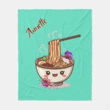 Kawaii Teal-Ramen-Essschale mit japanischen Blumen