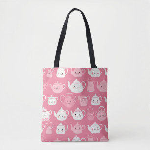 Kawaii Teapot Tote Bag - Niedlich, rosa, ästhetisc Tasche