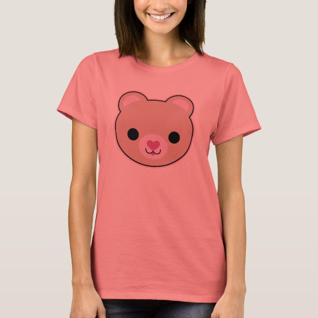 Kawaii Teddy Bear Niedlich Juniors Ringer T - Shir T-Shirt (Vorderseite)