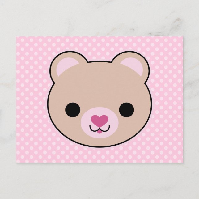 Kawaii Teddy Bear Niedlich Postcard Postkarte (Vorderseite)