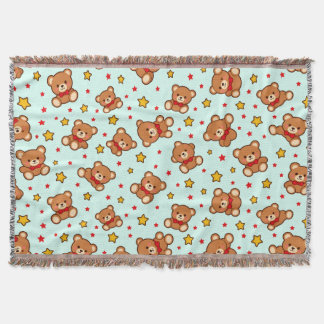 Kawaii-Teddybären und Sterne Muster Decke