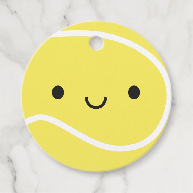 Kawaii Tennis Ball Geschenkanhänger (Vorderseite)