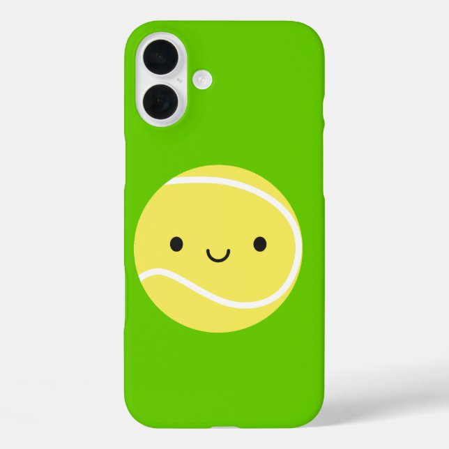 Kawaii Tennis Ball iPhone 16 Plus Hülle (Rückseite)