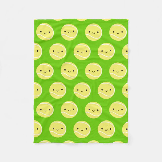 Kawaii Tennis Balls Fleecedecke (Vorderseite)