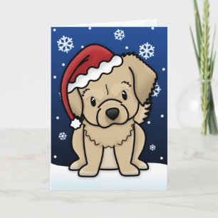 Kawaii Tibetan Spaniel Weihnachtskarte Feiertagskarte