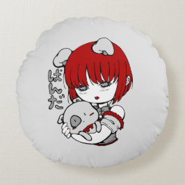kawaii Tier girlManga Rundes Kissen