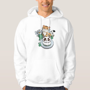 Kawaii-Tiger, Amabie-Yokai und Panda-Kuchen Hoodie