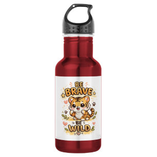 Kawaii Tiger – Sei Mutig, Sei Wild Edelstahlflasche