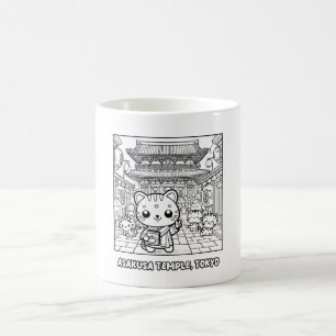 Kawaii Tigers im Asakusa-Tempel, Tokio Kaffeetasse