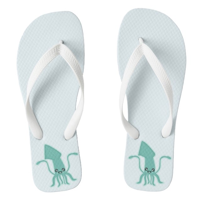 Kawaii-Tintenfisch Flip Flops (Fußbett)