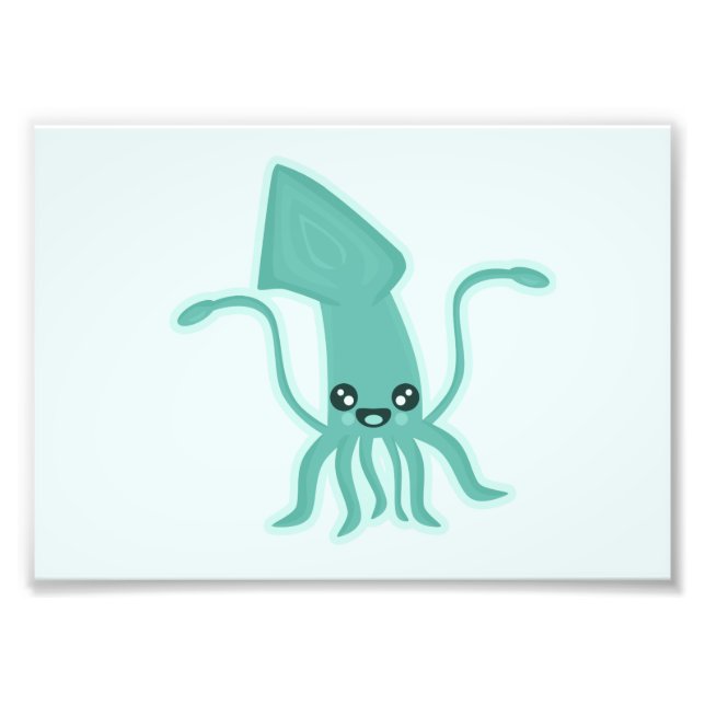 Kawaii Tintenfisch Fotodruck (Vorne)