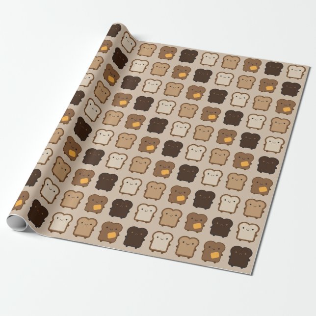 Kawaii Toast Geschenkpapier (Ungerollt)