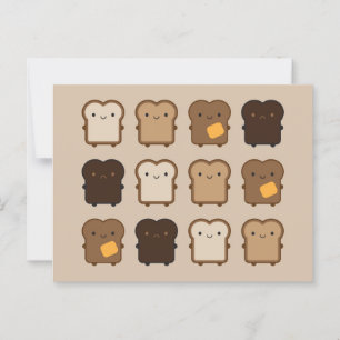 Kawaii Toast Postkarte