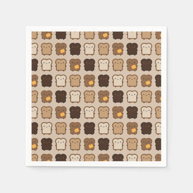 Kawaii Toast Serviette (Vorderseite)