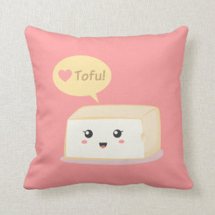 Kawaii Tofu, das Leute bittet, Tofu zu lieben Kissen