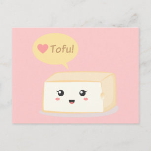 Kawaii Tofu, das Leute bittet, Tofu zu lieben Postkarte