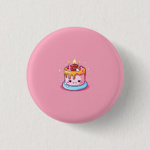 Kawaii-Torte Abzeichen/ Button/ Pin rosa Button