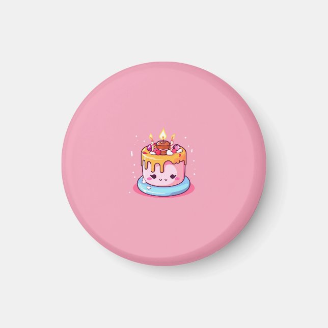 Kawaii-Torte-Magnet pink Magnet (Vorne)