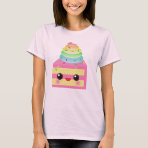 Kawaii-Torte Rosa Regenbogen-Sprinkles Lustiger Na T-Shirt