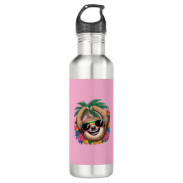 Kawaii Tropical Sloth – Cute Summer Vibes Rainbow  Edelstahlflasche