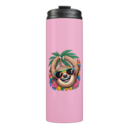 Kawaii Tropical Sloth – Cute Summer Vibes Rainbow  Thermosbecher