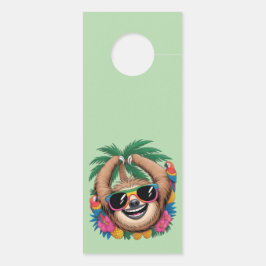 Kawaii Tropical Sloth – Cute Summer Vibes Rainbow  Türanhänger