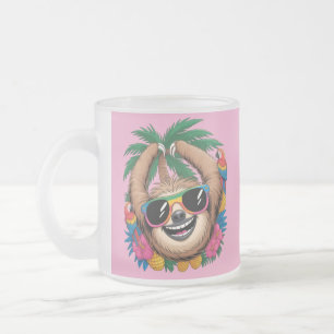 Kawaii Tropischer Faultier – Süße Sommer Stimmung Mattglastasse