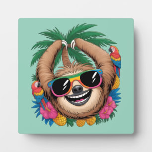Kawaii-Tropischer Faultier – Süße Sommer-Vibes Reg Fotoplatte