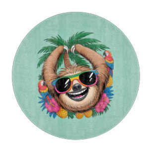 Kawaii-Tropischer Faultier – Süße Sommer-Vibes Reg Schneidebrett