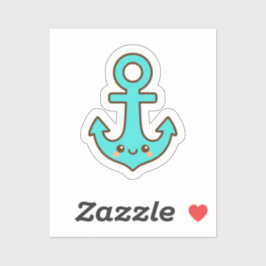 Kawaii Türkis Anchor - Whimsical & Cheerful Aufkleber