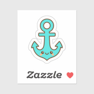 Kawaii Türkis Anchor - Whimsical & Cheerful Aufkleber