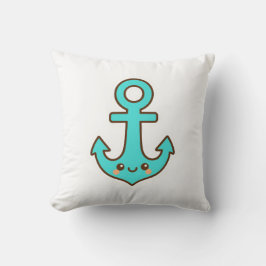 Kawaii Türkis Anchor - Whimsical & Cheerful Kissen