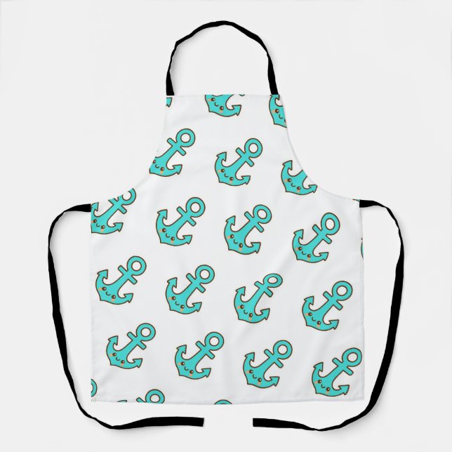 Kawaii Türkis Anchor - Whimsical & Cheerful Schürze (Vorderseite)
