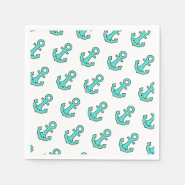 Kawaii Türkis Anchor - Whimsical & Cheerful Serviette