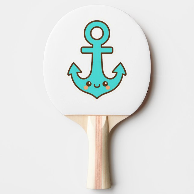 Kawaii Türkis Anchor - Whimsical & Cheerful Tischtennis Schläger (Vorderseite)